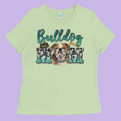 Bulldog Mom Ladies Tee Designed By Barkaloodesign