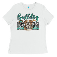 White bulldog mom Ladies Tee - BarkalooDesign