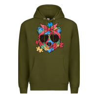 Army Green autism awareness bear Premium Hoodie - MaliasSmallBusiness