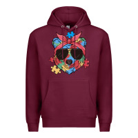 Burgundy autism awareness bear Premium Hoodie - MaliasSmallBusiness