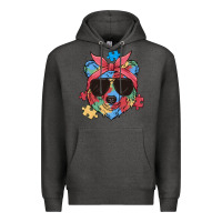 Charcoal Heather autism awareness bear Premium Hoodie - MaliasSmallBusiness