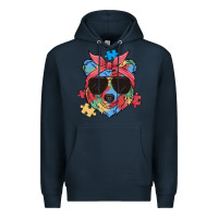Navy autism awareness bear Premium Hoodie - MaliasSmallBusiness