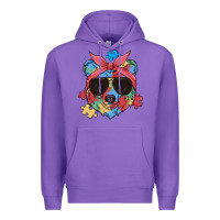 Purple autism awareness bear Premium Hoodie - MaliasSmallBusiness
