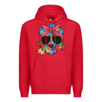 Red autism awareness bear Premium Hoodie - MaliasSmallBusiness