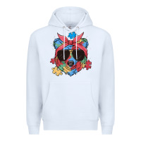 White autism awareness bear Premium Hoodie - MaliasSmallBusiness