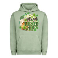 Pigment Oil Green let's get lucked up Urban Hoodie - MaliasSmallBusiness