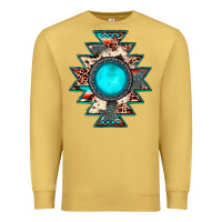Antique Gold aztec leopard turquoise gemstone Premium Sweatshirt - JahusDesignShop