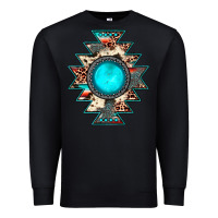Black aztec leopard turquoise gemstone Premium Sweatshirt - JahusDesignShop
