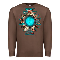 Chestnut aztec leopard turquoise gemstone Premium Sweatshirt - JahusDesignShop
