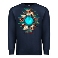 Navy aztec leopard turquoise gemstone Premium Sweatshirt - JahusDesignShop