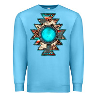 Ocean Blue aztec leopard turquoise gemstone Premium Sweatshirt - JahusDesignShop