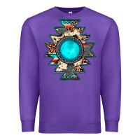Purple aztec leopard turquoise gemstone Premium Sweatshirt - JahusDesignShop