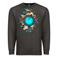 Smoke aztec leopard turquoise gemstone Premium Sweatshirt - JahusDesignShop