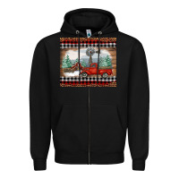 Black Christmas farm and truck Zipper Hoodie - RanaPortraitStore
