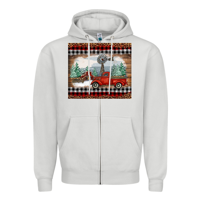 Christmas Farm And Truck Zipper Hoodie by RanaPortraitStore | Teevron