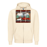 Sandshell Christmas farm and truck Zipper Hoodie - RanaPortraitStore