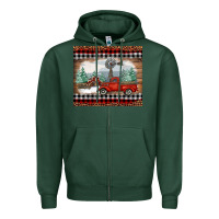 Sports Green Christmas farm and truck Zipper Hoodie - RanaPortraitStore
