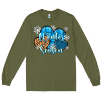 Army Green snow hearts winter season Long Sleeve Tee - Zillion Design Studio