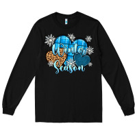 Black snow hearts winter season Long Sleeve Tee - Zillion Design Studio