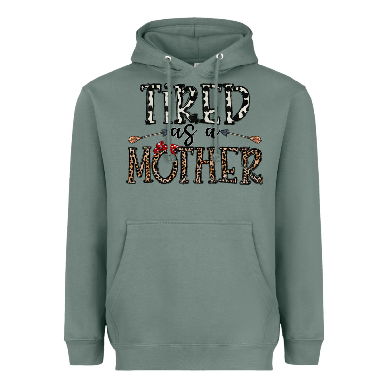 Tired As A Mother Heavyweight Hoodie by CowhideDigitalArt | Teevron