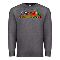 Charcoal Heather christmas with christmas cross libbey glass Premium Sweatshirt - BundleAndBundleShop