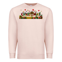 Pale Pink christmas with christmas cross libbey glass Premium Sweatshirt - BundleAndBundleShop