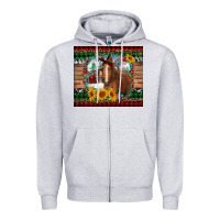 Christmas Farm And Horse Zipper Hoodie | Teevron
