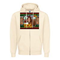 Sandshell christmas farm and horse Zipper Hoodie - RanaPortraitStore