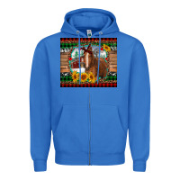 True Royal christmas farm and horse Zipper Hoodie - RanaPortraitStore