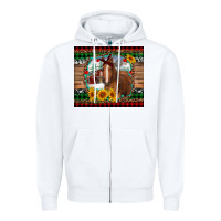 White christmas farm and horse Zipper Hoodie - RanaPortraitStore