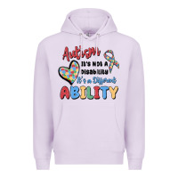 Lilac autism it's not a disability it's a different abil Premium Hoodie - MaliasSmallBusiness