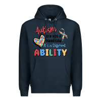 Navy autism it's not a disability it's a different abil Premium Hoodie - MaliasSmallBusiness