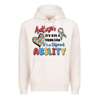 Pale Pink autism it's not a disability it's a different abil Premium Hoodie - MaliasSmallBusiness