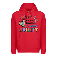Red autism it's not a disability it's a different abil Premium Hoodie - MaliasSmallBusiness