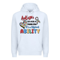 White autism it's not a disability it's a different abil Premium Hoodie - MaliasSmallBusiness