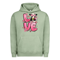 Pigment Oil Green love cow valentine's day Urban Hoodie - MaliasSmallBusiness