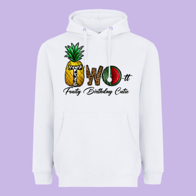 Two Fruity Birthday Cutie Heavyweight Hoodie Designed By Cowhidedigitalart
