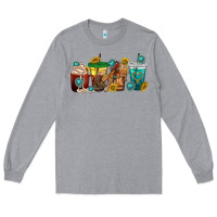 Heather Grey western rodeo coffee cup Long Sleeve Tee - texasbilliewilder
