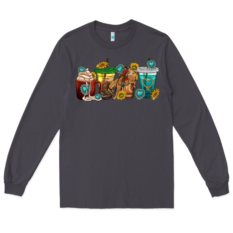 Western Rodeo Coffee Cup Long Sleeve Tee by texasbilliewilder | Teevron