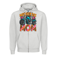 Dove Grey motocross mom Zipper Hoodie - texasbilliewilder