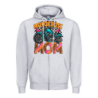 Heather Grey motocross mom Zipper Hoodie - texasbilliewilder