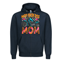 Navy motocross mom Zipper Hoodie - texasbilliewilder