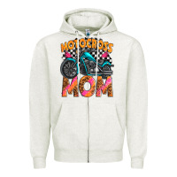 Oatmeal Heather motocross mom Zipper Hoodie - texasbilliewilder