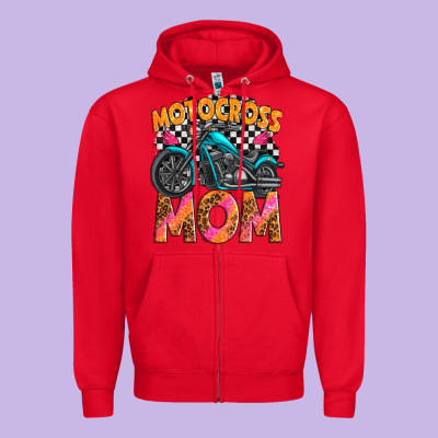 Motocross Mom Zipper Hoodie Designed By Texasbilliewilder