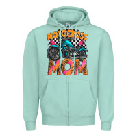 Seafoam motocross mom Zipper Hoodie - texasbilliewilder
