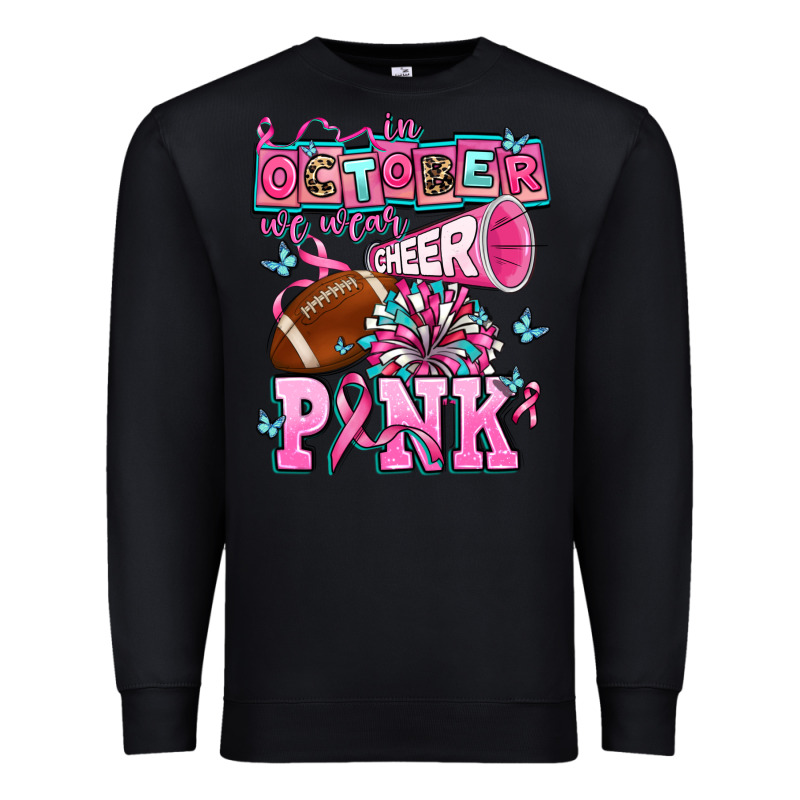 In October We Wear Cheer Pink Football Premium Sweatshirt by AdoDesignShop | Teevron