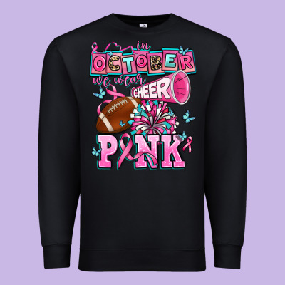 In October We Wear Cheer Pink Football Premium Sweatshirt Designed By Adodesignshop