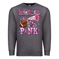 Charcoal Heather in october we wear cheer pink football Premium Sweatshirt - AdoDesignShop