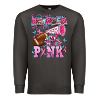 Smoke in october we wear cheer pink football Premium Sweatshirt - AdoDesignShop