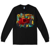 Black western tractor Long Sleeve Tee - texasbilliewilder
